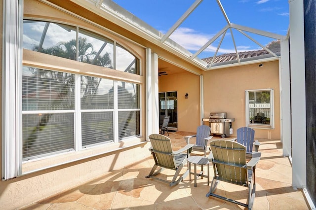 view of sunroom