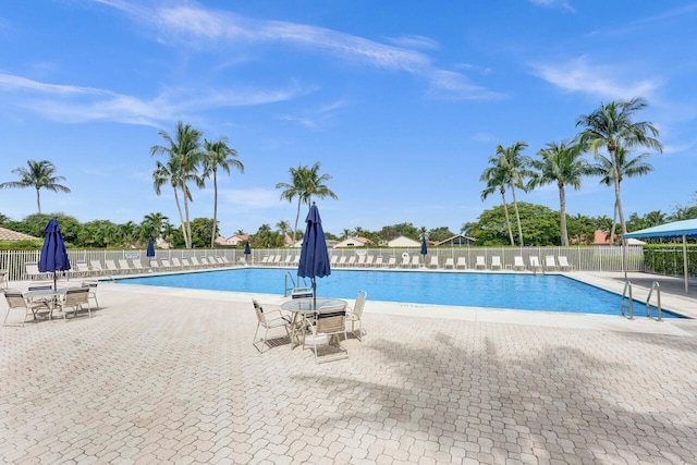 view of pool featuring a patio area