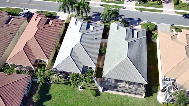 aerial view with a residential view