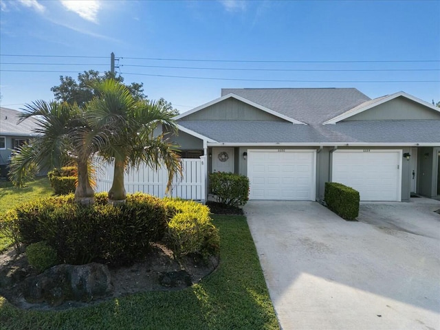 ranch-style home with a garage