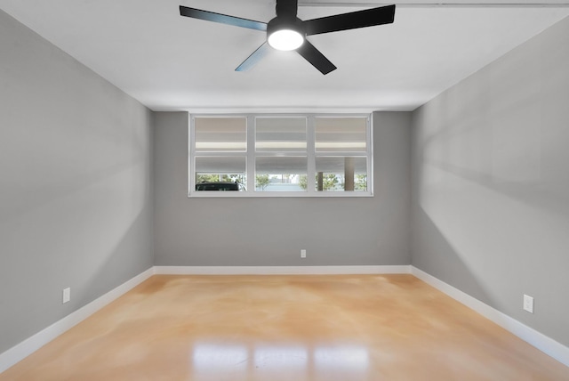 unfurnished room featuring ceiling fan