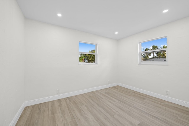 empty room with light wood-type flooring