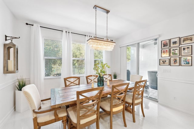 dining room with a wealth of natural light