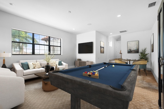 rec room featuring billiards