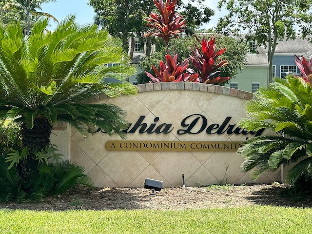 view of community sign