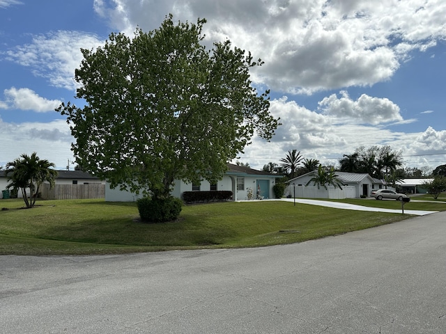 view of front of home with a front yard