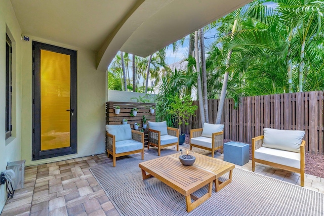 view of patio featuring outdoor lounge area