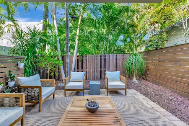 view of patio / terrace with an outdoor living space