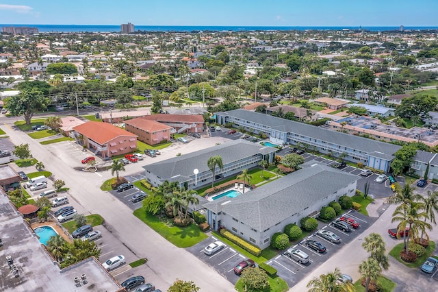 aerial view with a residential view