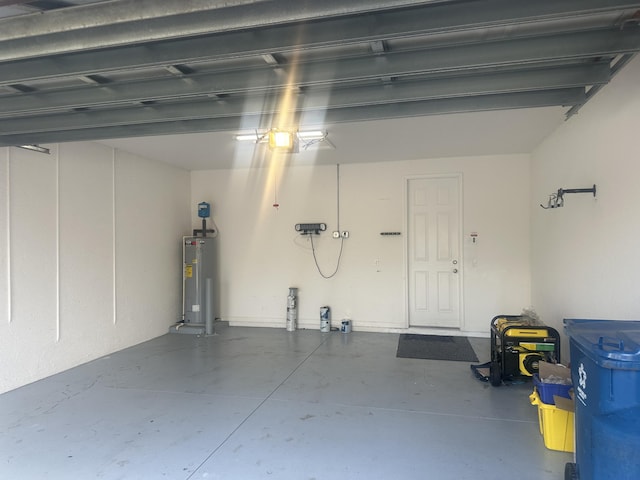 garage with water heater