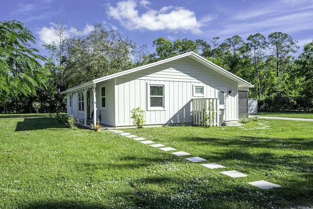 exterior space with a lawn