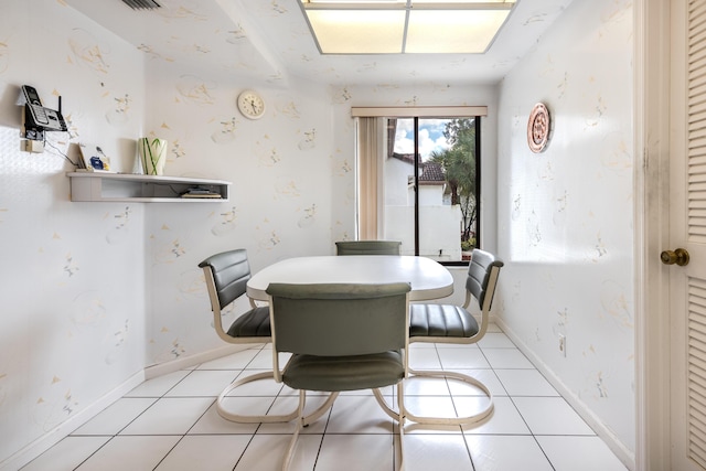 view of tiled dining room