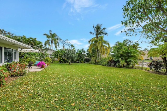 view of yard with a patio area