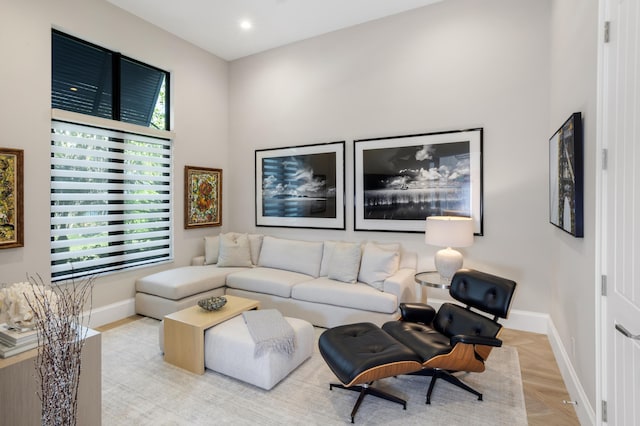 living room with plenty of natural light