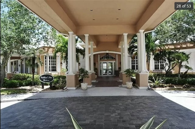 doorway to property with french doors