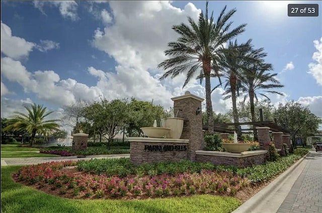 view of community sign