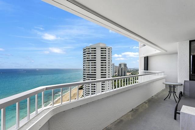 balcony with a water view