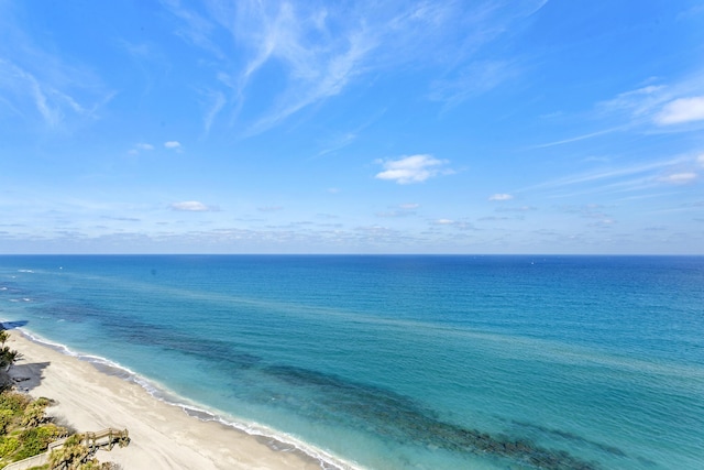 property view of water with a beach view