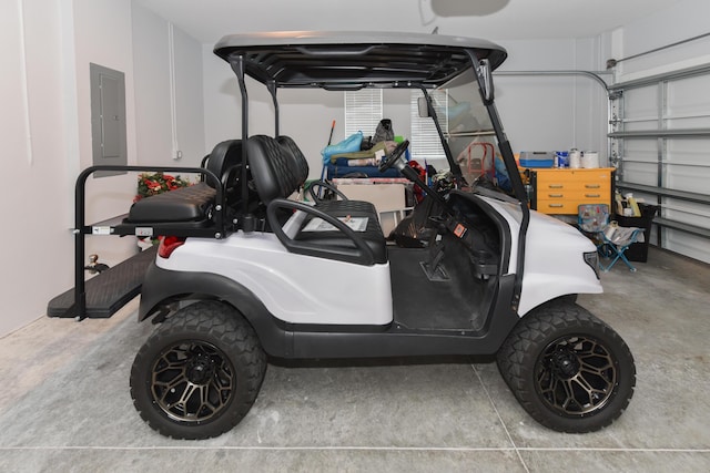 garage featuring electric panel