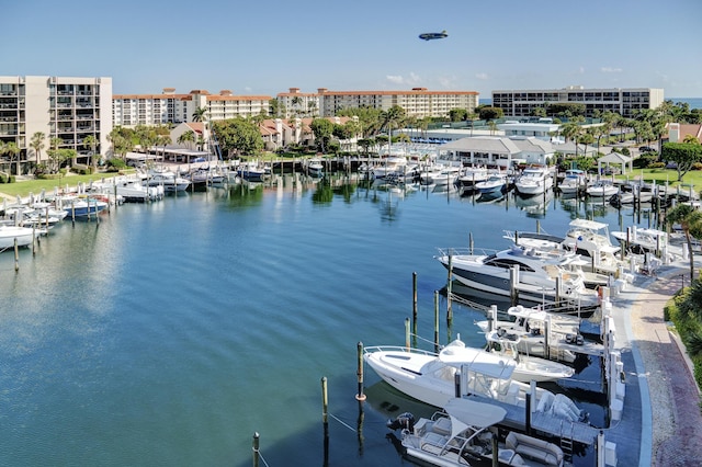 water view with a dock