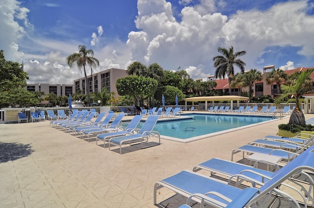 view of pool with a patio area