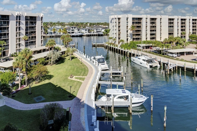 exterior space with a dock