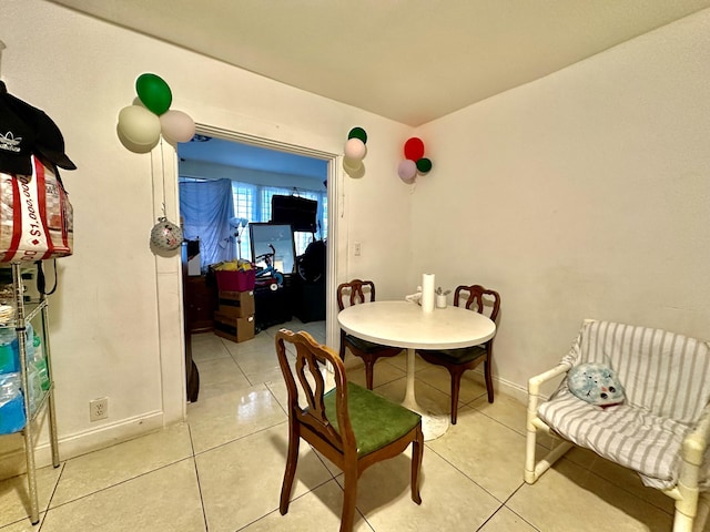 view of tiled dining area