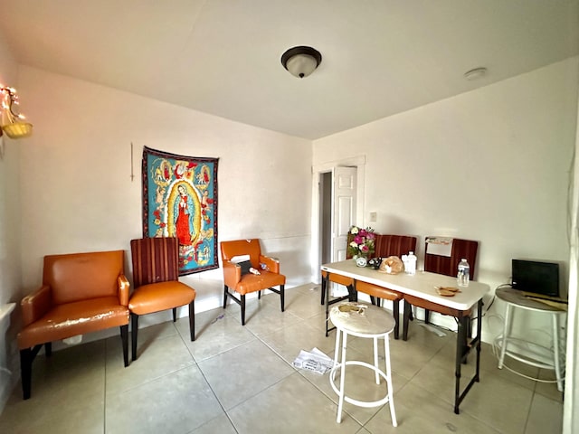 office area with light tile patterned flooring