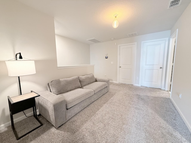 living room featuring carpet flooring