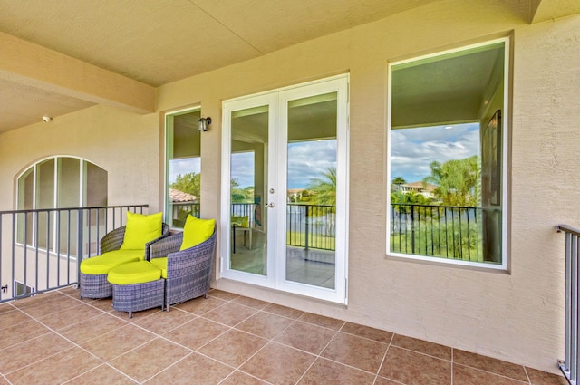 view of patio / terrace with a balcony