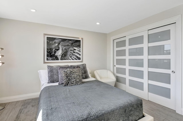 bedroom featuring hardwood / wood-style flooring