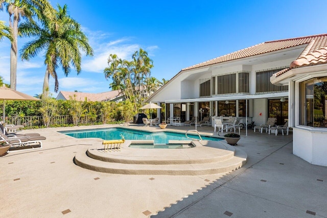 view of pool with a patio area