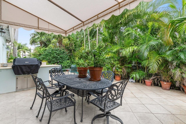 view of patio with area for grilling