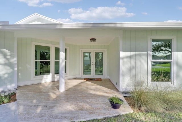 entrance to property with french doors