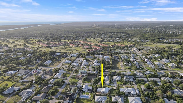 drone / aerial view with a residential view