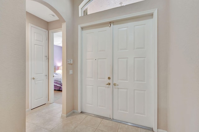 view of tiled foyer