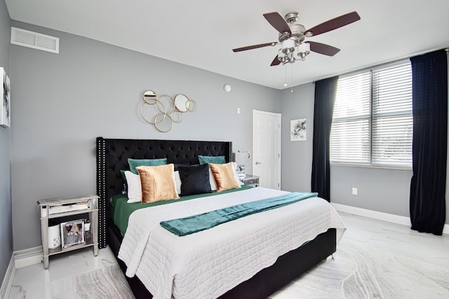 804 E Windward Way Unit 623, Lantana, FL 33462 - bedroom with light marble finish floors and ceiling fan