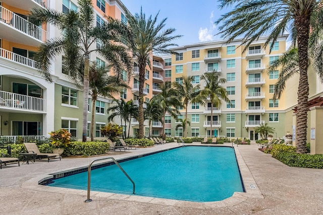 view of pool with a patio area