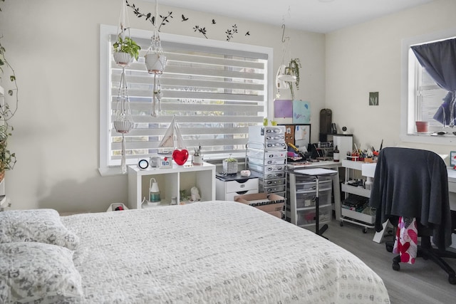 bedroom featuring hardwood / wood-style floors