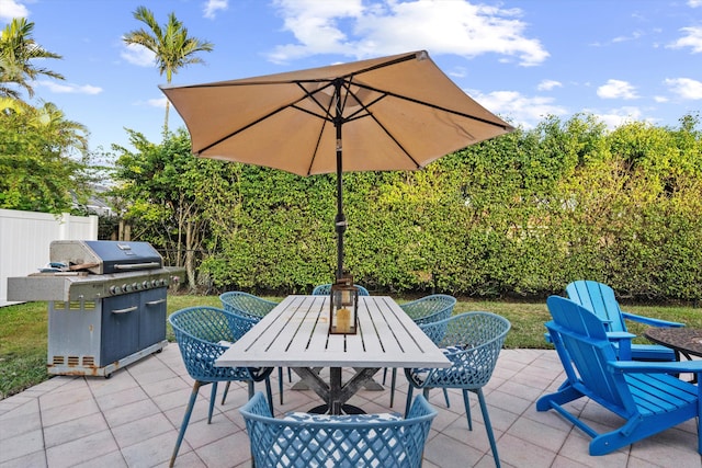 view of patio with area for grilling