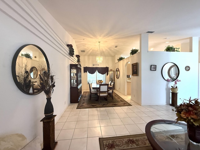 dining room with light tile patterned floors