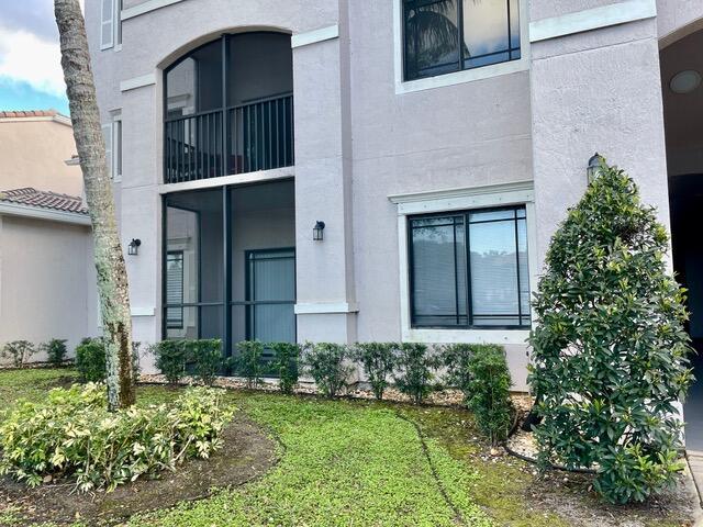 exterior space with stucco siding