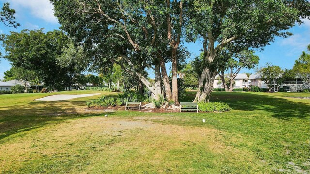 view of home's community with a lawn