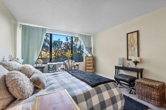 bedroom with a textured ceiling