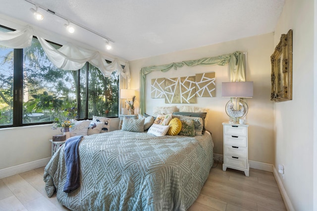 bedroom with light hardwood / wood-style flooring