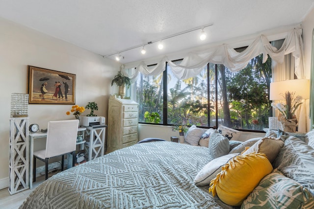 bedroom with a textured ceiling