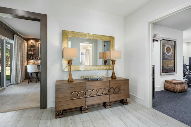 interior space featuring light wood-type flooring