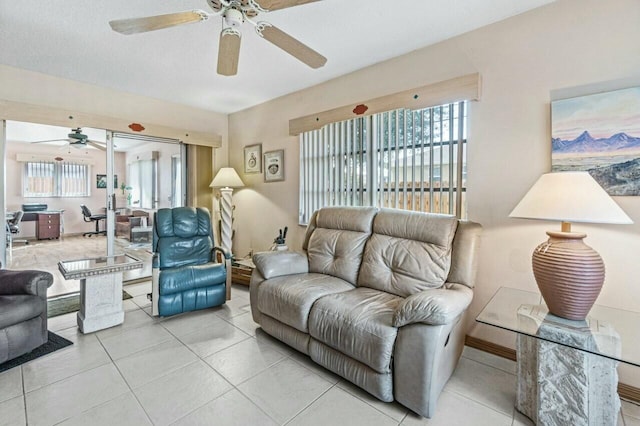 view of tiled living room