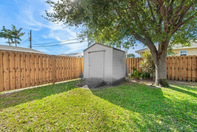 view of outbuilding featuring a lawn