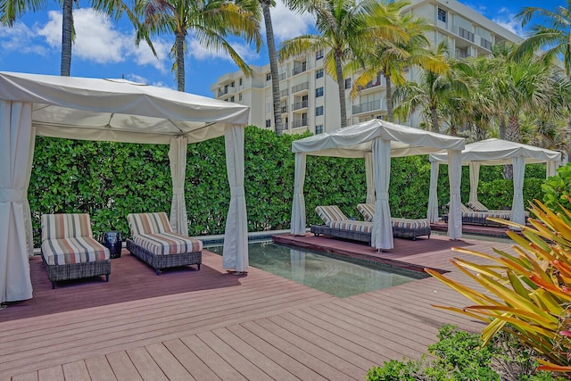 deck featuring an outdoor living space